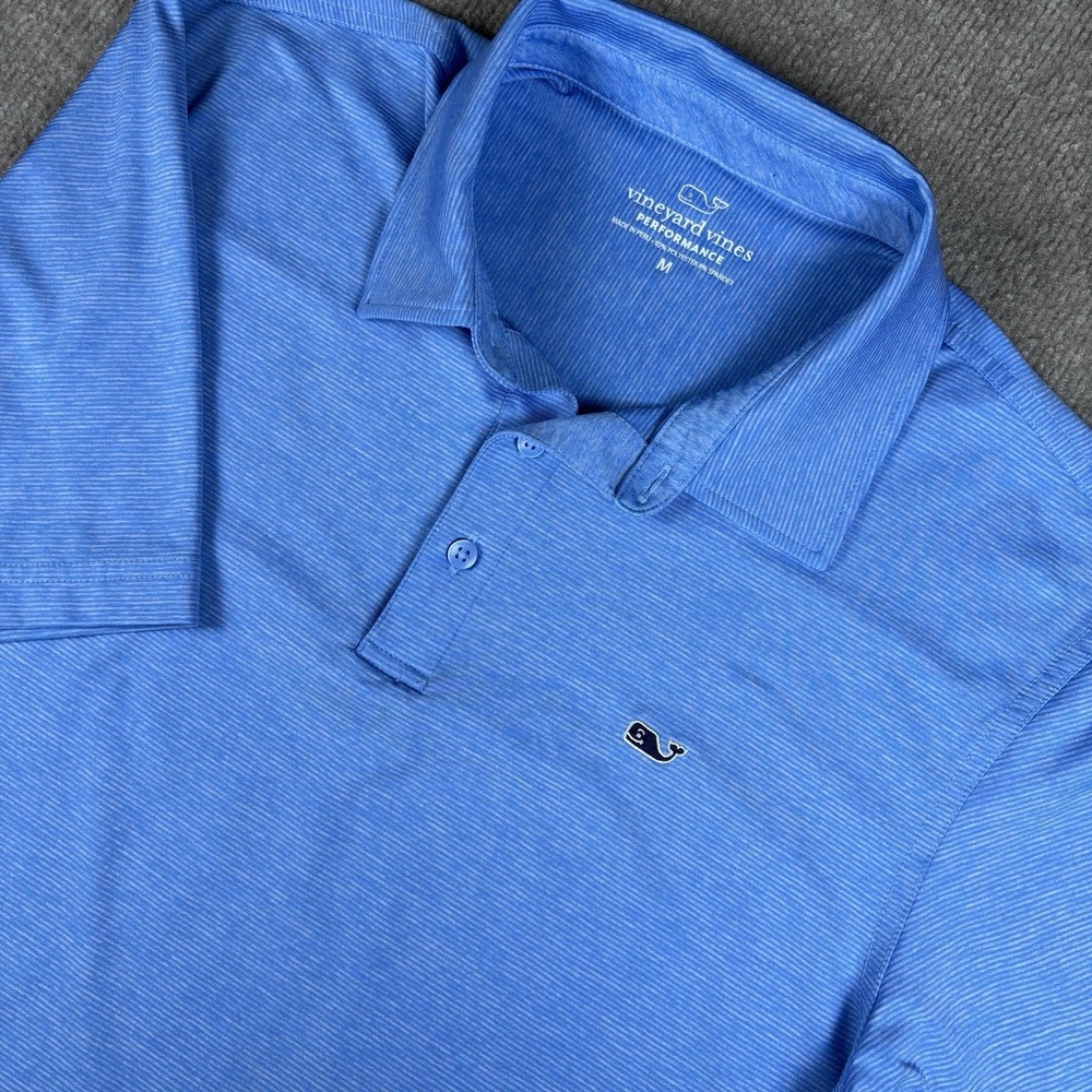 Vineyard Vines Performance Polo Shirt Men's Medium Blue Stretch Golf Logo M